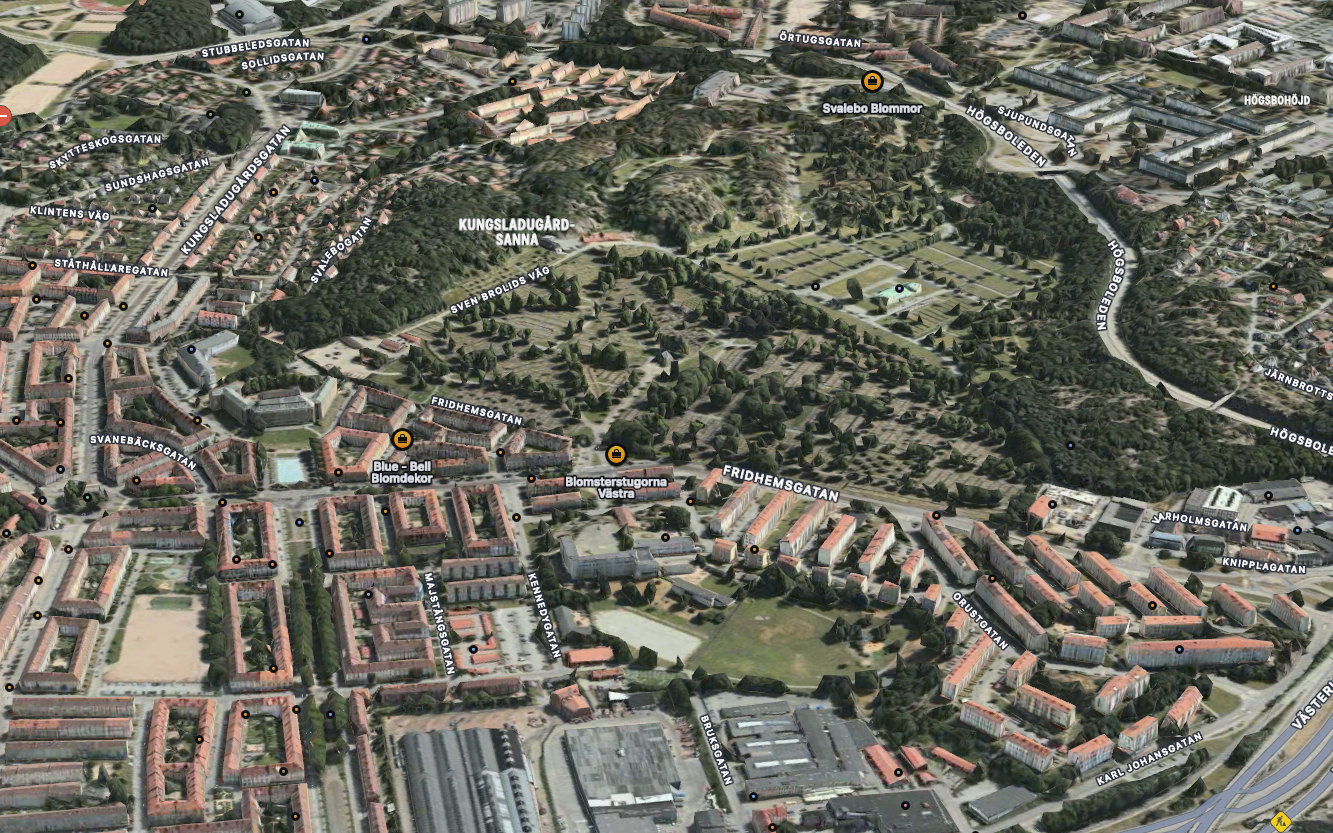 Map overview of the Majorna area