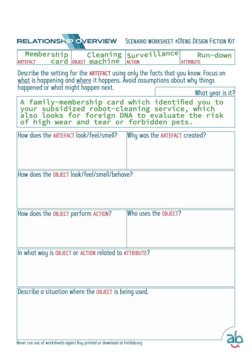 English workshop materials